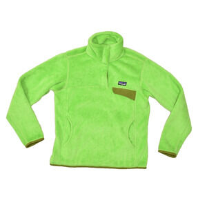 Patagonia Women's Snap T Fleece Pullover Sweatshirt Green Size S Polyester